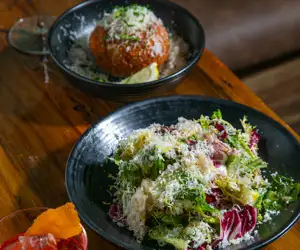 Salad and Arancini